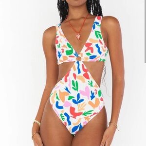 NWT Show Me Your Mumu Cove 1 Piece Primary Paradise Scrunch Swim Suit size XL